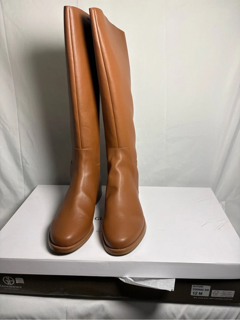 New Giani Bernini Knee-High Riding Boots Cognac - Women size 12M